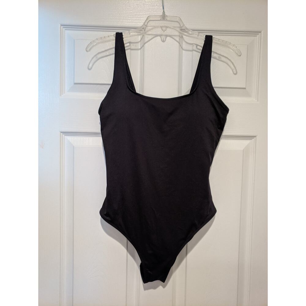 Everlane ReNew Square Neck One Piece Swimsuit Black Size Large L Recycled Nylon